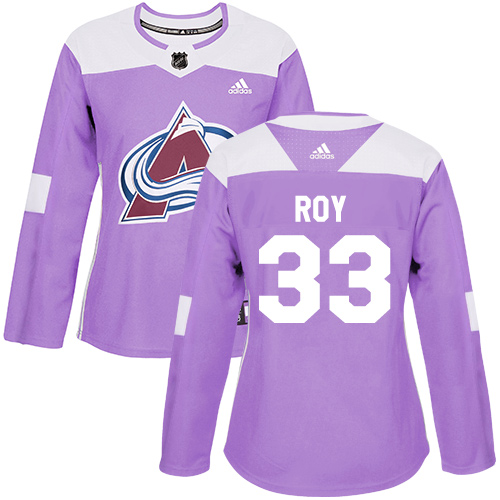 Adidas Avalanche #33 Patrick Roy Purple Authentic Fights Cancer Women's Stitched NHL Jersey